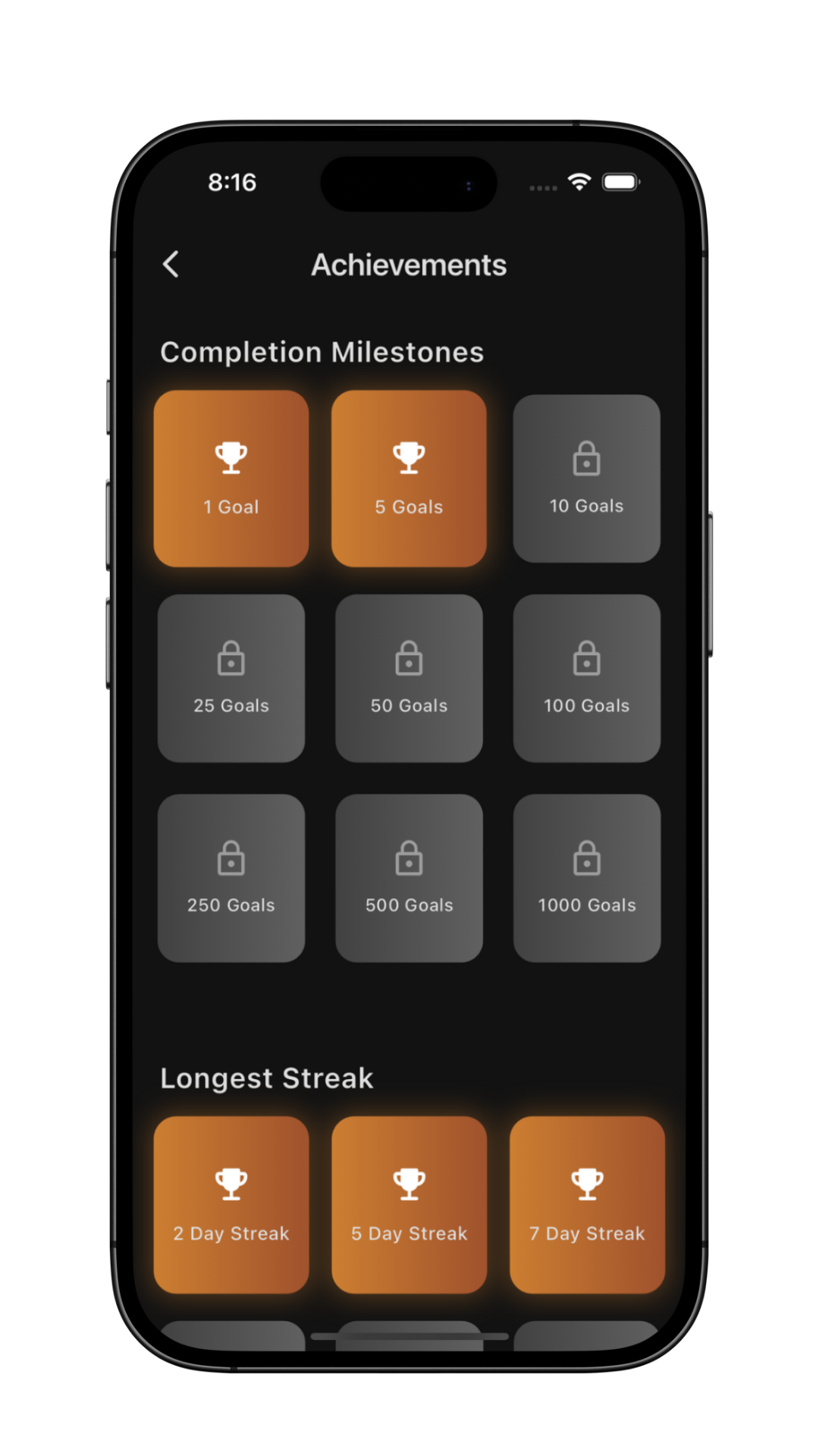 Achievements system